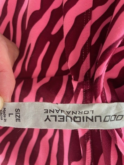 Lorna Jane Pink Animal Print Tights – Size L (Slightly-Loved, Excellent Condition)