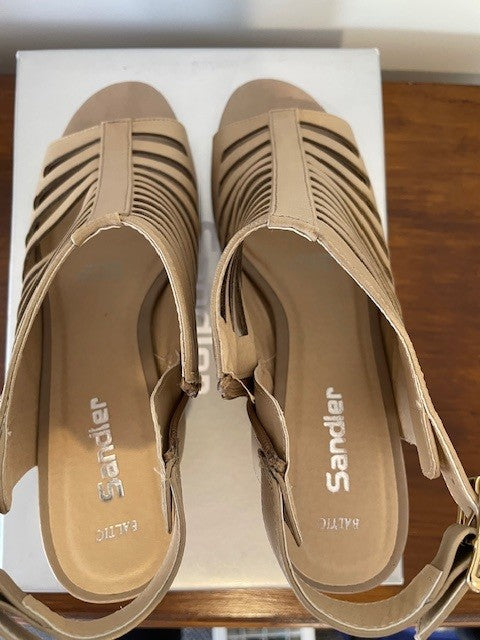 Sandler Baltic Heeled Sandal – Neutral Glove | Size 41B
