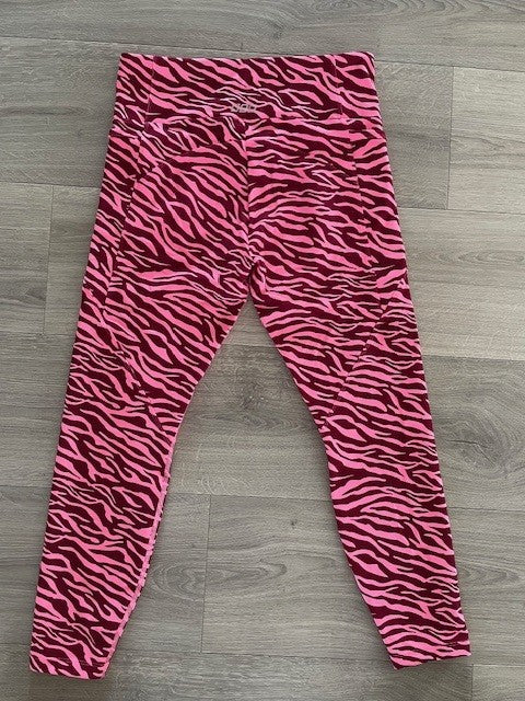 Lorna Jane Pink Animal Print Tights – Size L (Slightly-Loved, Excellent Condition)
