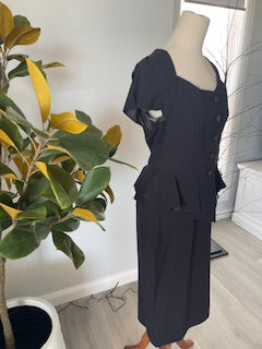 Cue Black Peplum Suit – Size 12