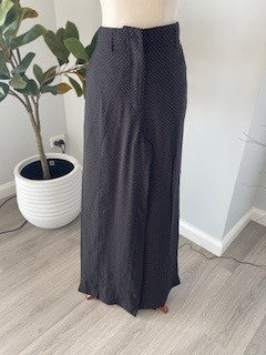 Country Road Black Polka Dot Wide-Leg Pants – Size 14
