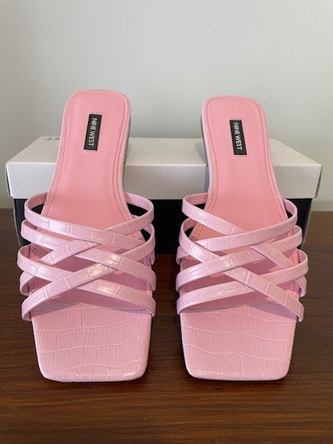 Nine West 'Whalen' Strappy Slide Sandals – Light Pink | Size 10M