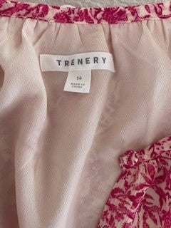 Trenery Pink Floral Midi Dress – Size 14