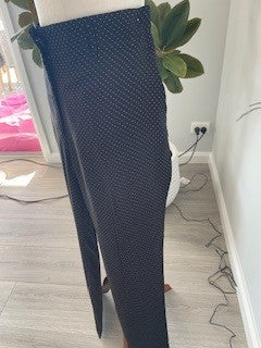 Country Road Black Polka Dot Wide-Leg Pants – Size 14