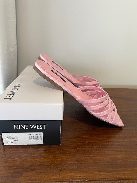 Nine West 'Whalen' Strappy Slide Sandals – Light Pink | Size 10M