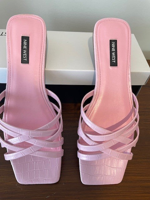 Nine West 'Whalen' Strappy Slide Sandals – Light Pink | Size 10M