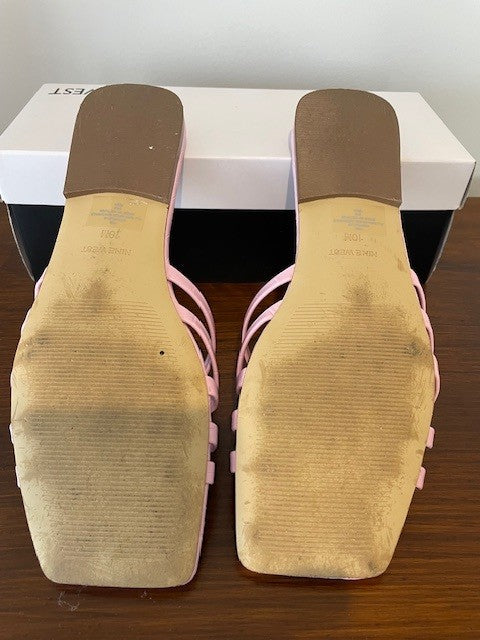 Nine West 'Whalen' Strappy Slide Sandals – Light Pink | Size 10M
