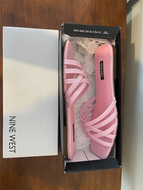 Nine West 'Whalen' Strappy Slide Sandals – Light Pink | Size 10M