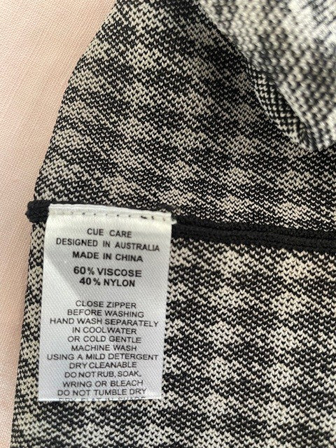 Cue Black & White Houndstooth Midi Skirt | Size 12 | $50.00