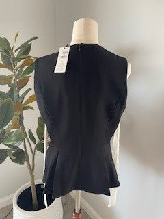 Cue Black and White Tie Detail Top – Size 12