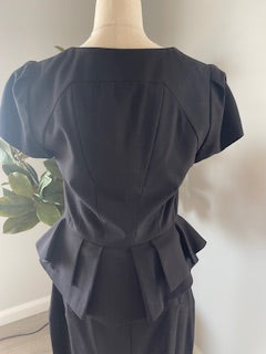Cue Black Peplum Suit – Size 12