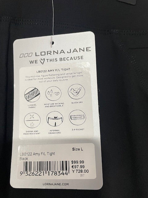 Lorna Jane Amy Full Length Tight – Black (Size L)